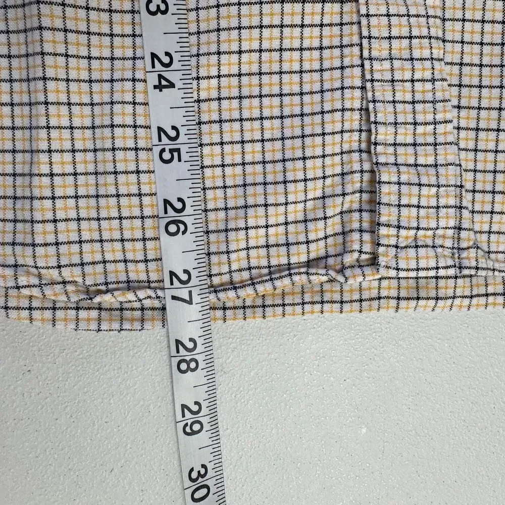 Ralph Lauren Light Brown Blue Checkered Button Down Long Sleeve Shirt Size Small